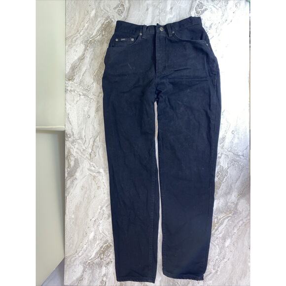 VTG‎ Lee Riders Womens Jeans High Rise Waist Black Denim 10 M Mom Jean - Picture 1 of 11